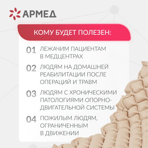Матрас противопролежневый ячеистый Армед Без функции статик