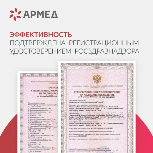 Концентратор кислорода Армед YU360 Производительность до 1 л/мин